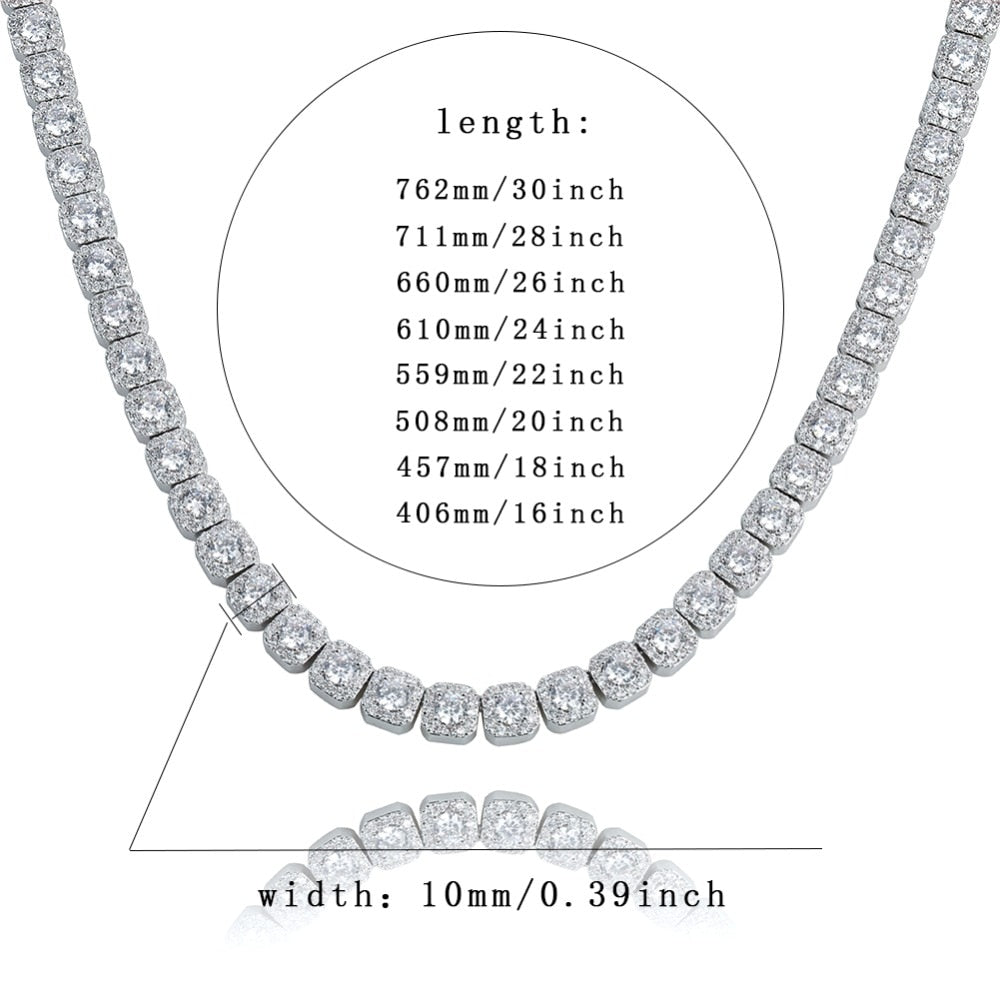 10MM Solitaire Tennis Chain - RIGHTOUTFIT