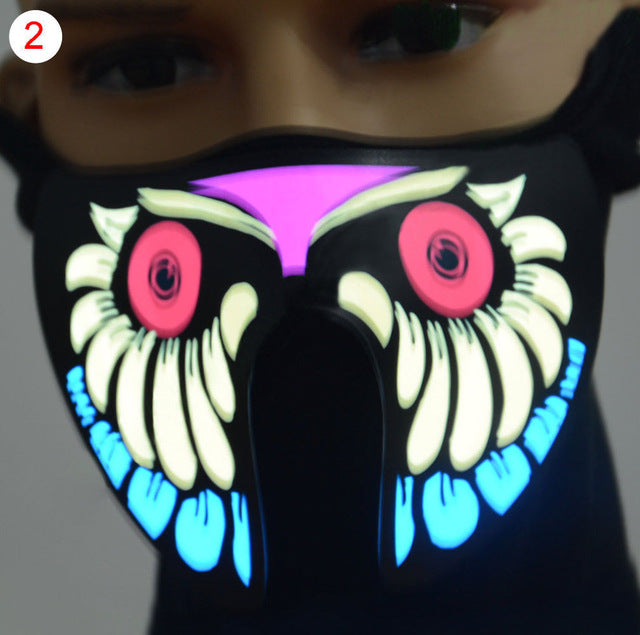 Half Face LED Luminous Flashing Face Mask - RIGHTOUTFIT