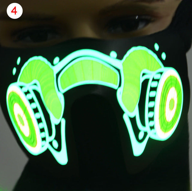 Half Face LED Luminous Flashing Face Mask - RIGHTOUTFIT