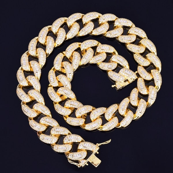 Baguette Miami Cuban Link Necklace - RIGHTOUTFIT