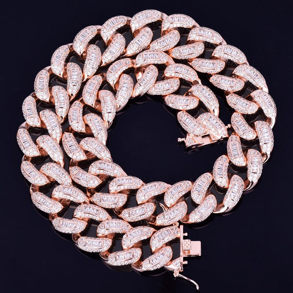 Baguette Miami Cuban Link Necklace - RIGHTOUTFIT