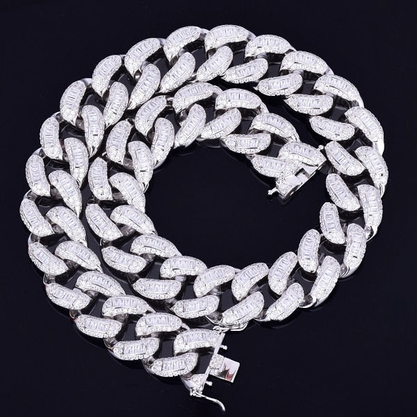 Baguette Miami Cuban Link Necklace - RIGHTOUTFIT