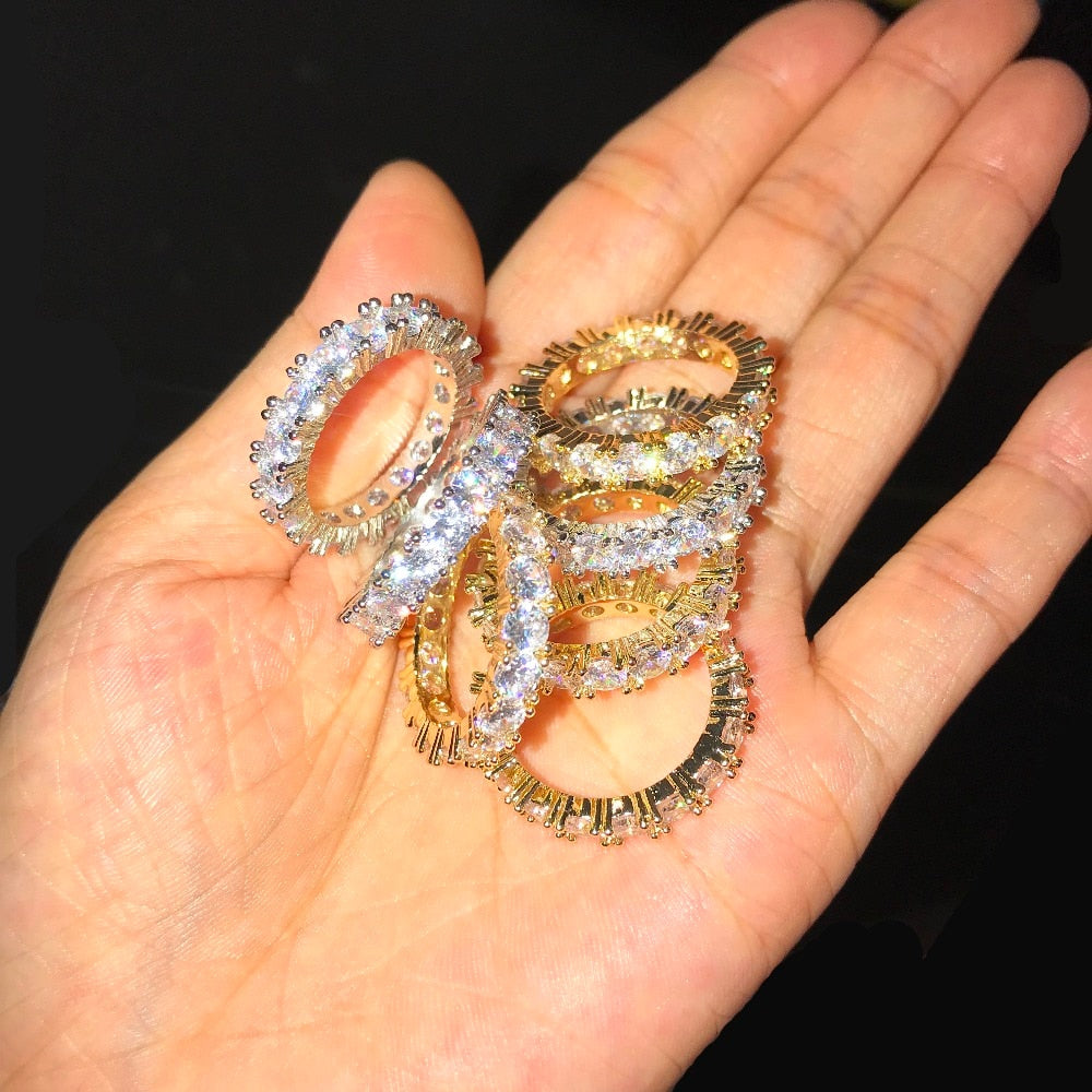 4MM 1 Row Solitaire Tennis Ring - RIGHTOUTFIT