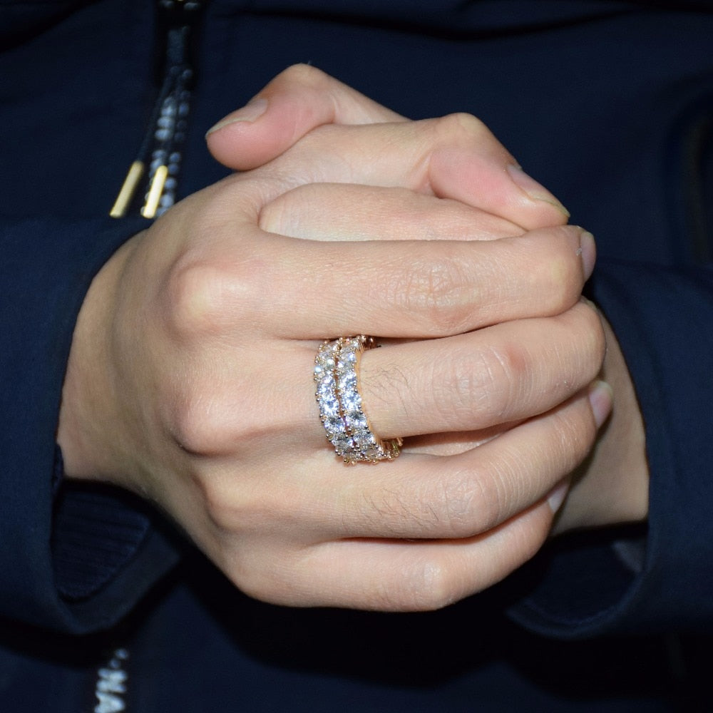 4MM 1 Row Solitaire Tennis Ring - RIGHTOUTFIT