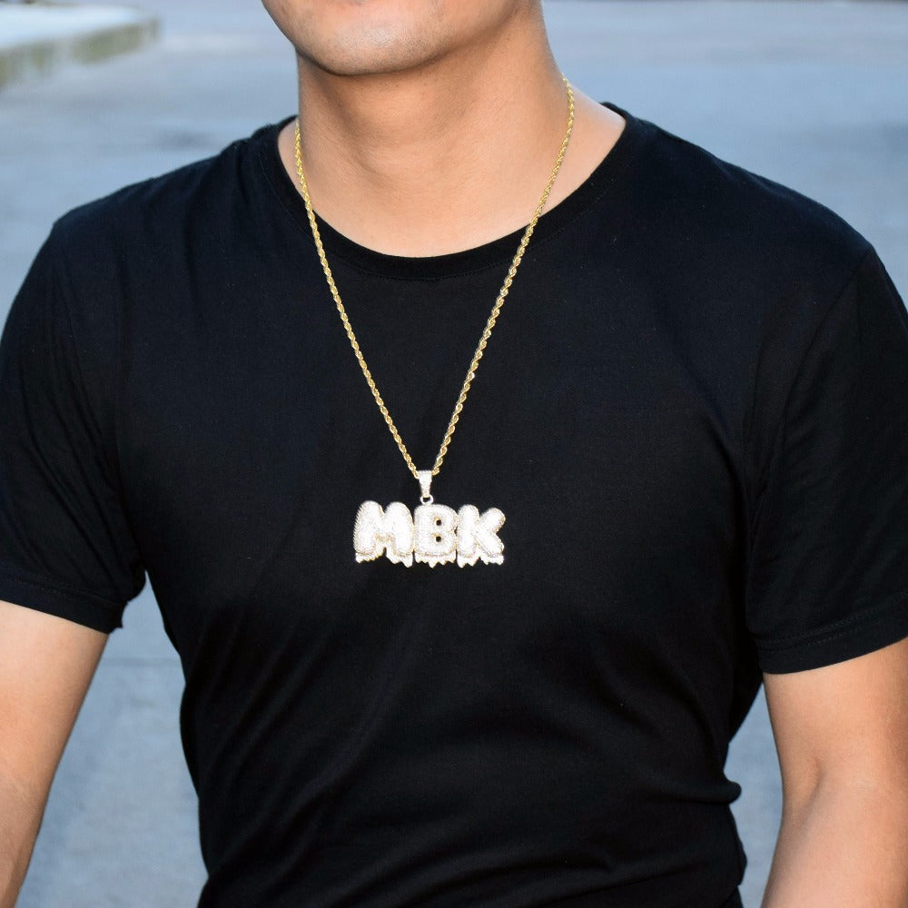 Custom Drip Bubble Letters Chain - RIGHTOUTFIT