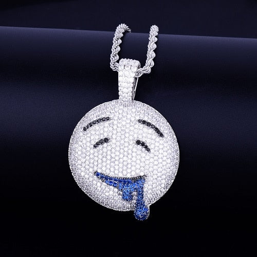 Drool Over Emoji Pendant  with Chain - RIGHTOUTFIT
