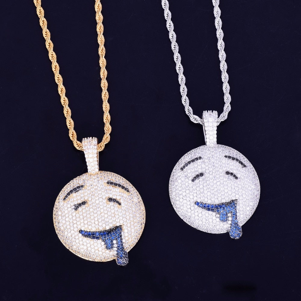 Drool Over Emoji Pendant  with Chain - RIGHTOUTFIT