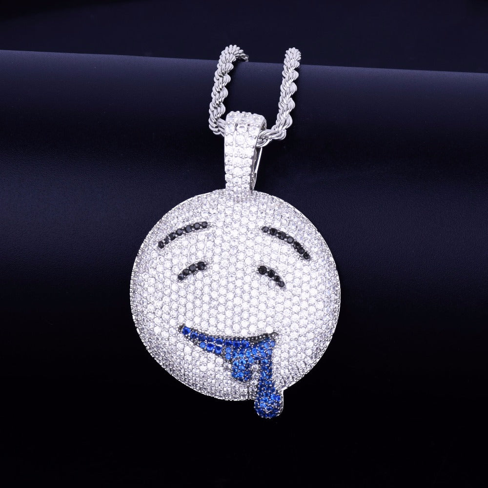 Drool Over Emoji Pendant  with Chain - RIGHTOUTFIT