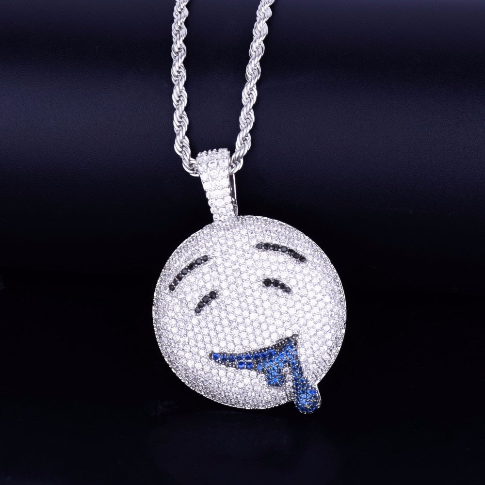 Drool Over Emoji Pendant  with Chain - RIGHTOUTFIT
