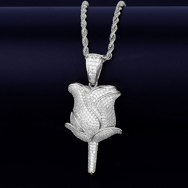 Rose Flower Pendant with Chain - RIGHTOUTFIT