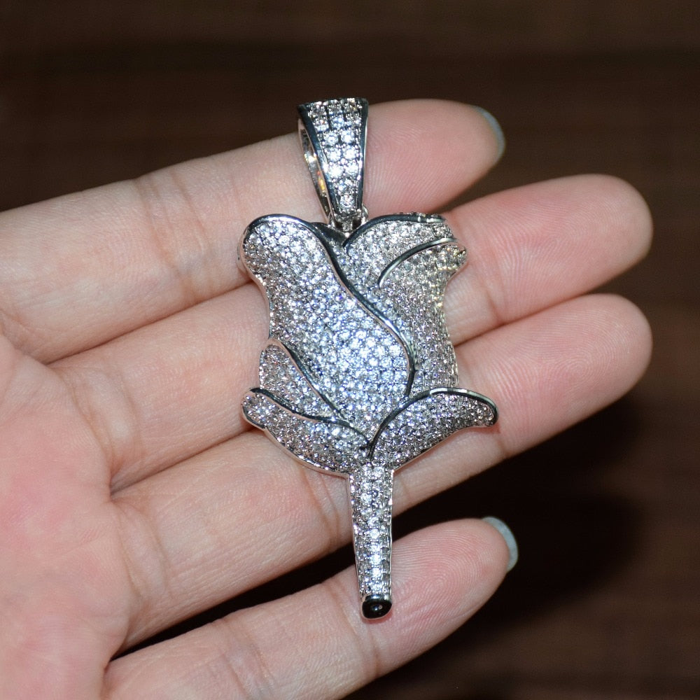 Rose Flower Pendant with Chain - RIGHTOUTFIT