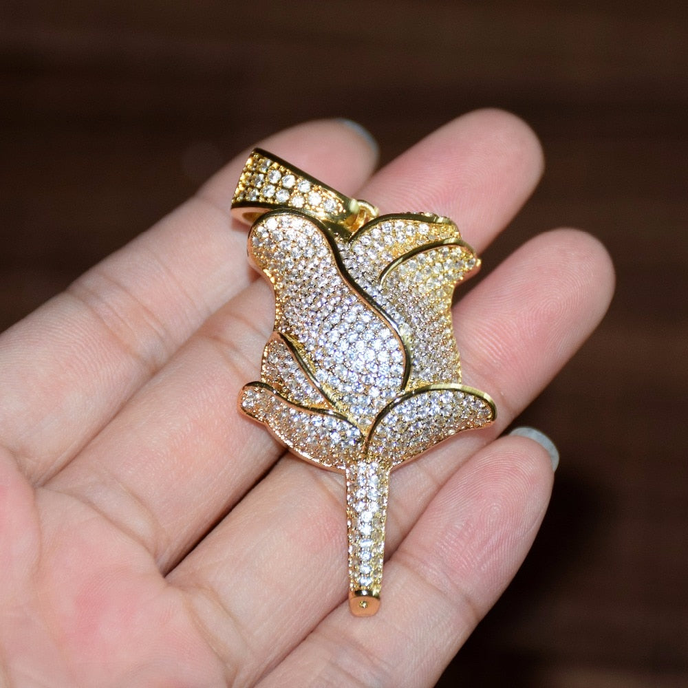 Rose Flower Pendant with Chain - RIGHTOUTFIT
