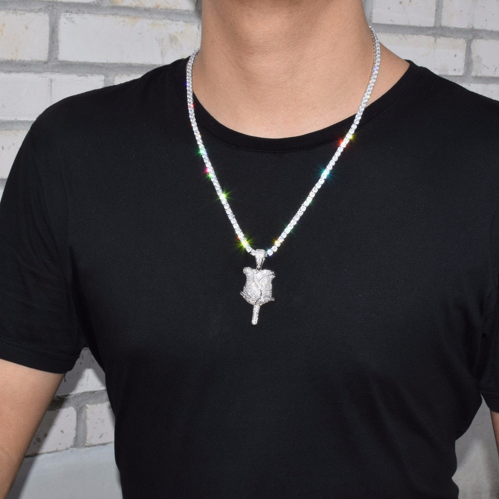 Rose Flower Pendant with Chain - RIGHTOUTFIT