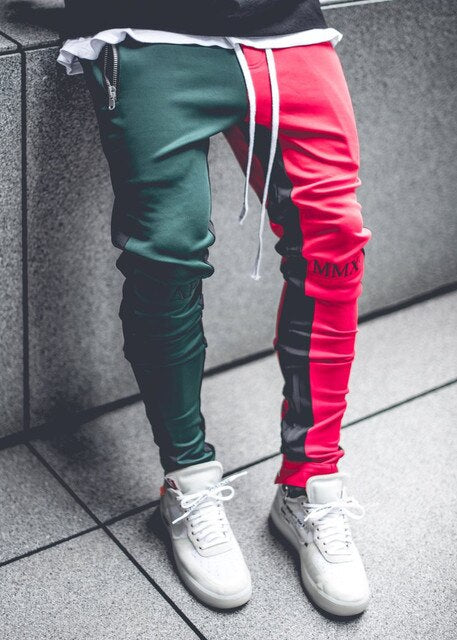 2 tone Patchwork joggers