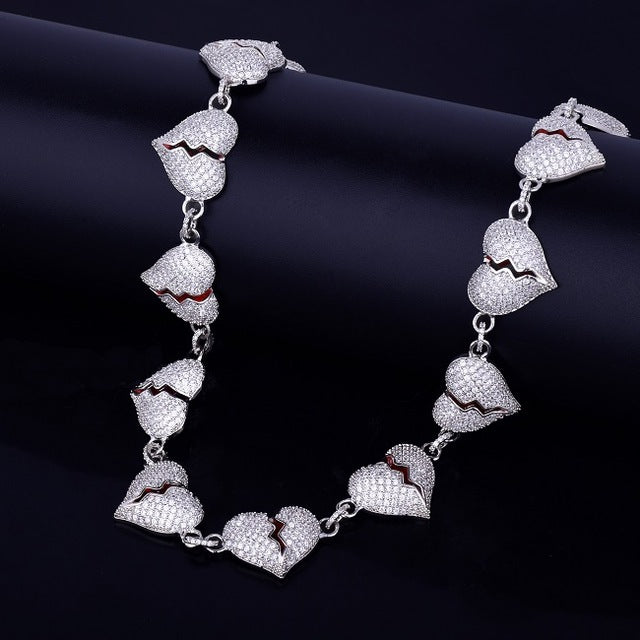 Iced Broken Heart Chain - RIGHTOUTFIT