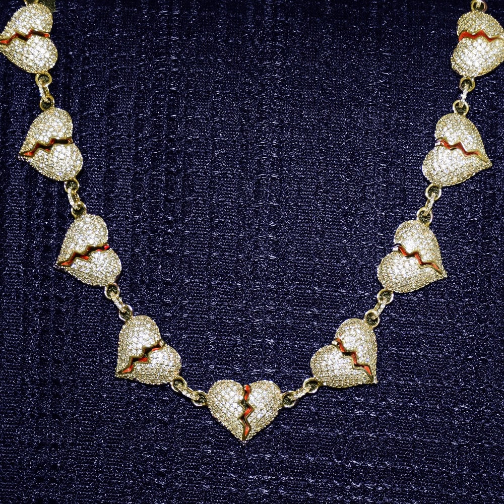 Iced Broken Heart Chain - RIGHTOUTFIT
