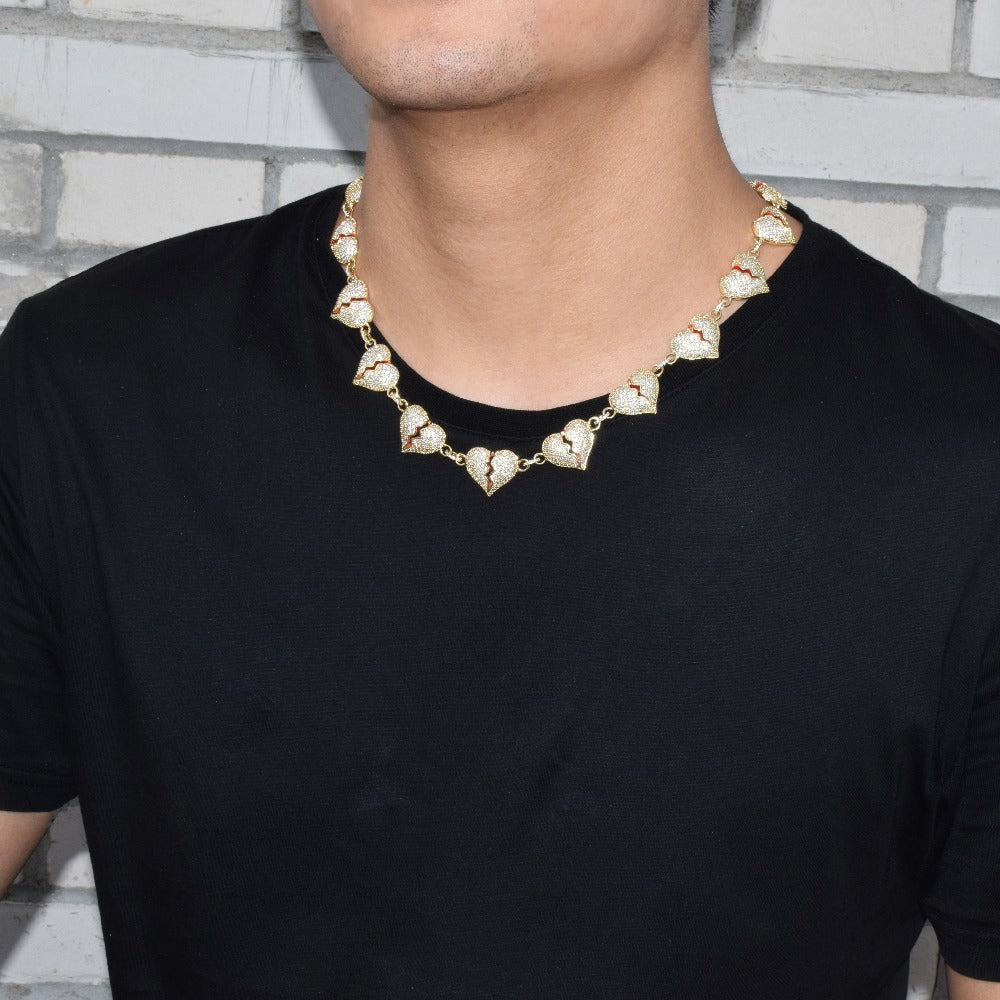 Iced Broken Heart Chain - RIGHTOUTFIT