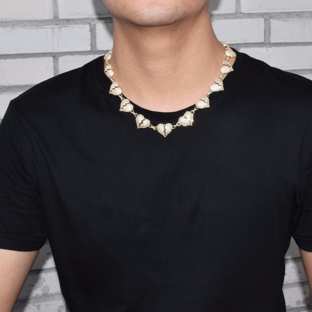 Iced Broken Heart Chain - RIGHTOUTFIT