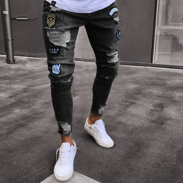 Biker Ripped Jeans Pant
