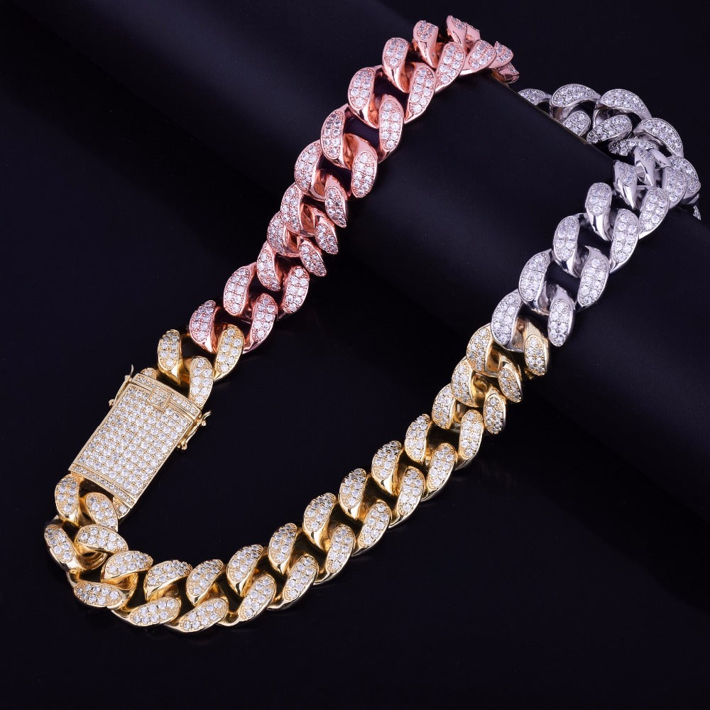Heavy Mixed Color Miami Cuban Necklace " - RIGHTOUTFIT
