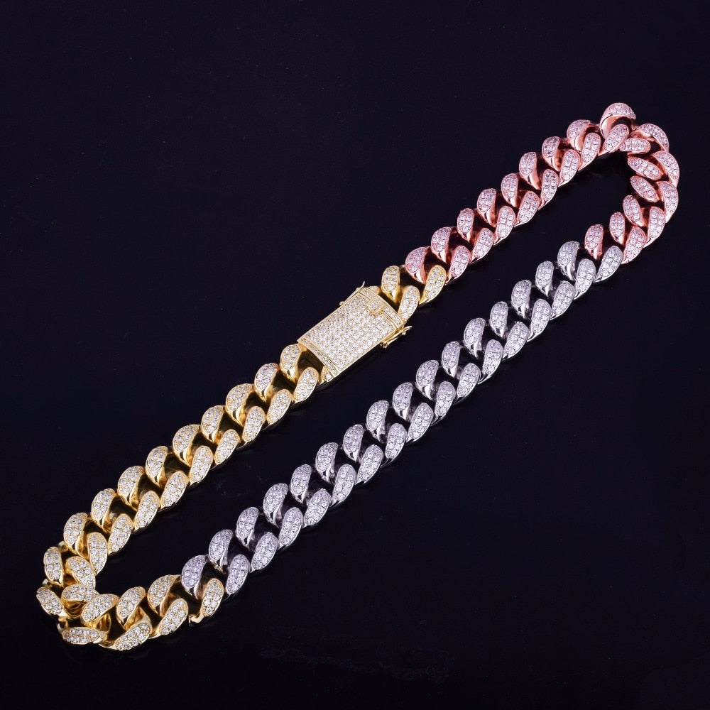 Heavy Mixed Color Miami Cuban Necklace " - RIGHTOUTFIT