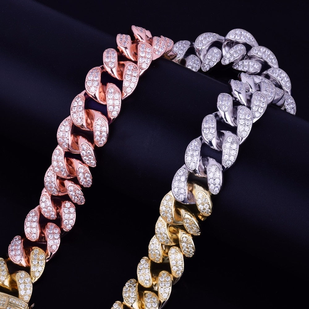 Heavy Mixed Color Miami Cuban Necklace " - RIGHTOUTFIT