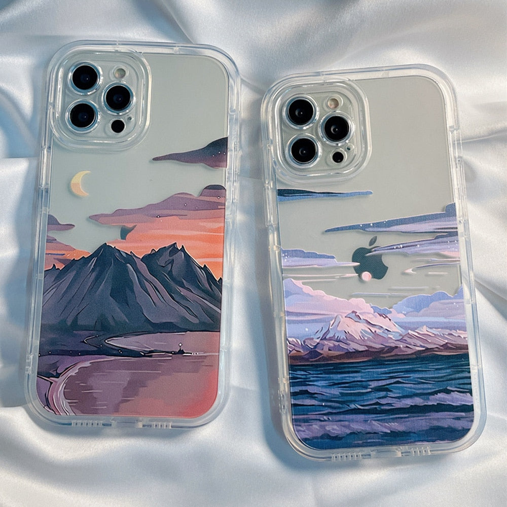 Retro Snow Mountain Sunset Phone Case