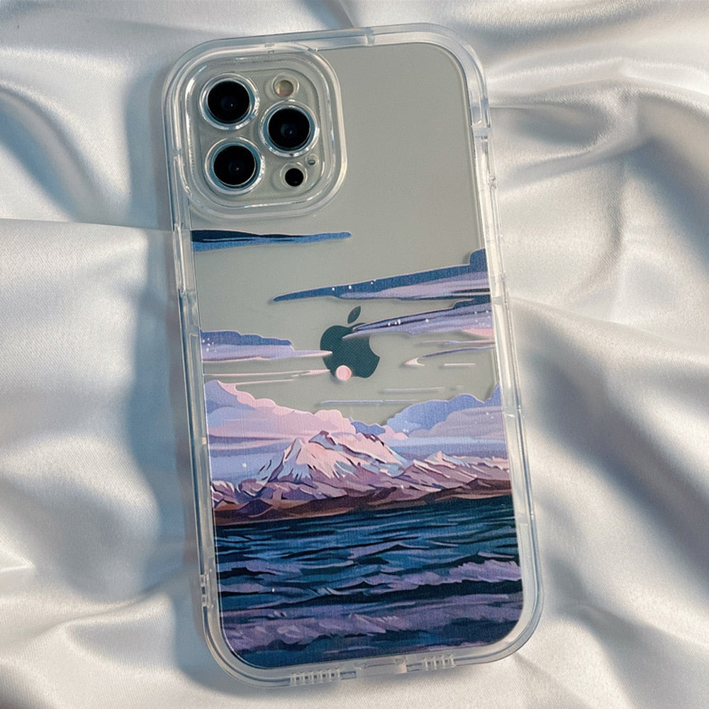 Retro Snow Mountain Sunset Phone Case