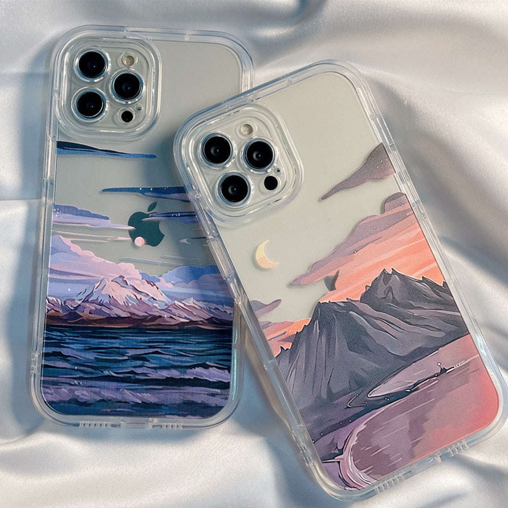 Retro Snow Mountain Sunset Phone Case