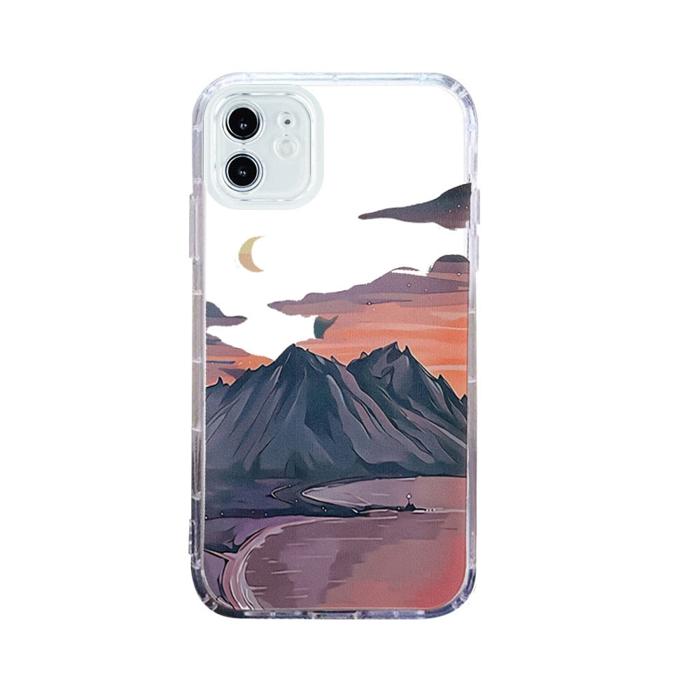 Retro Snow Mountain Sunset Phone Case