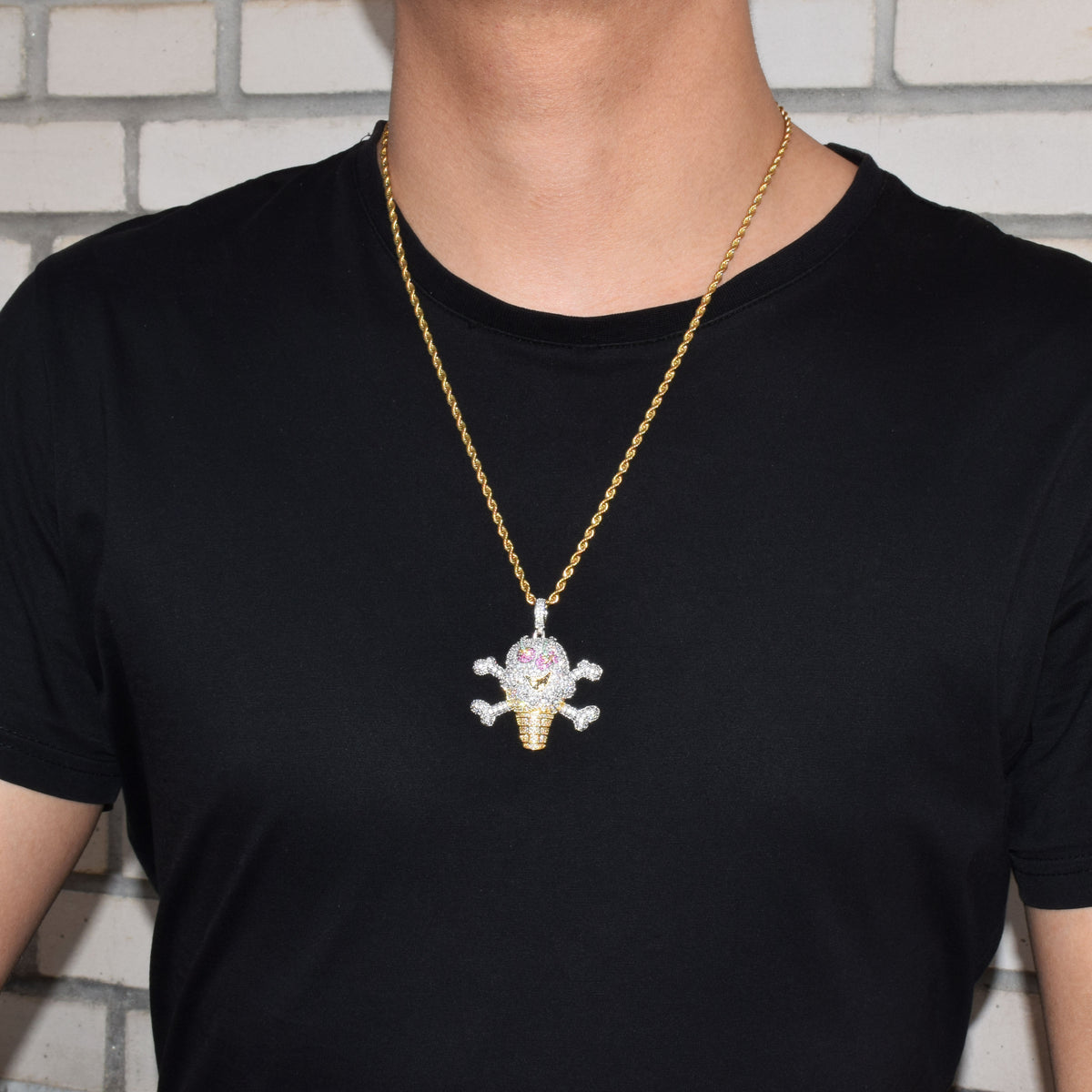 Skull ice cream shape Pendant with Chain - RIGHTOUTFIT