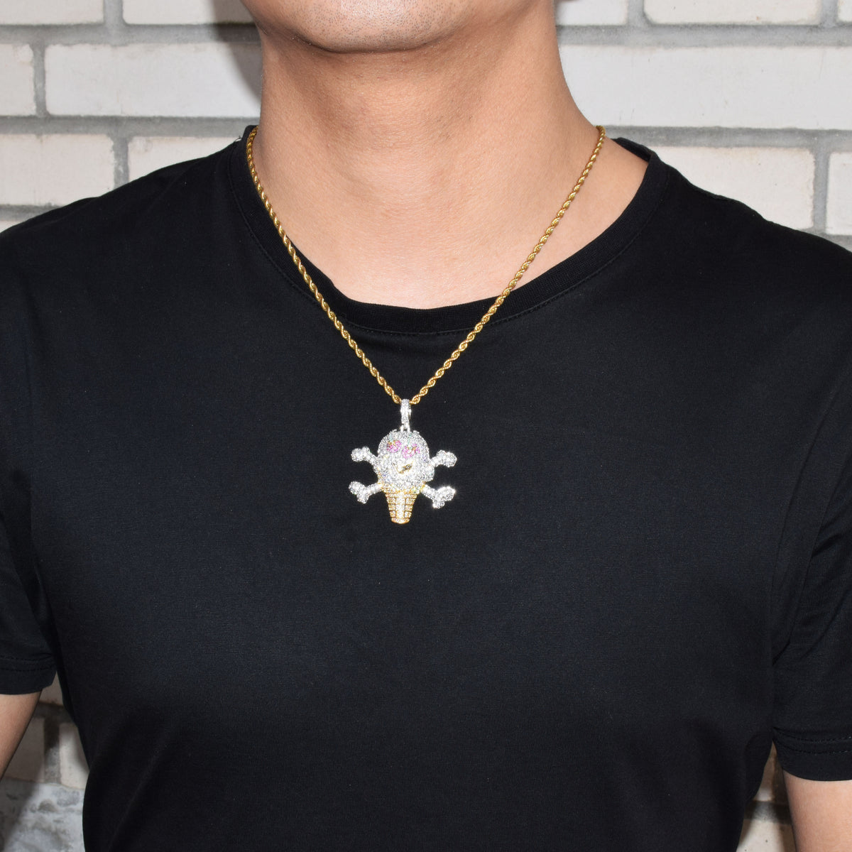 Skull ice cream shape Pendant with Chain - RIGHTOUTFIT