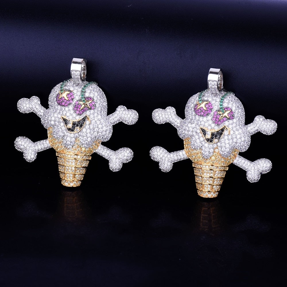 Skull ice cream shape Pendant with Chain - RIGHTOUTFIT
