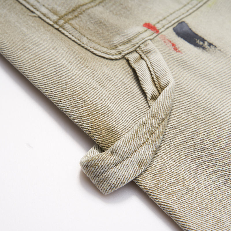 Time is Money Graffiti Print Denim Jeans