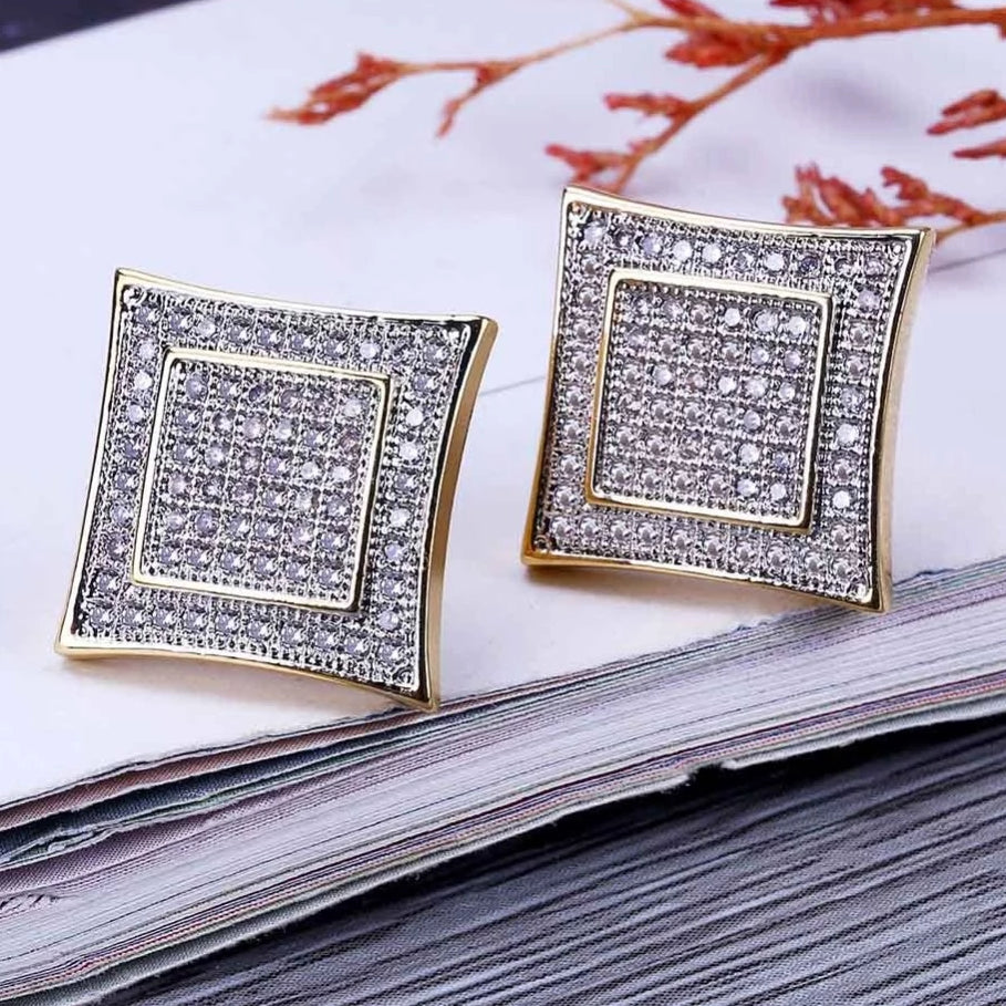 15mm Iced Out dual Earring - RIGHTOUTFIT