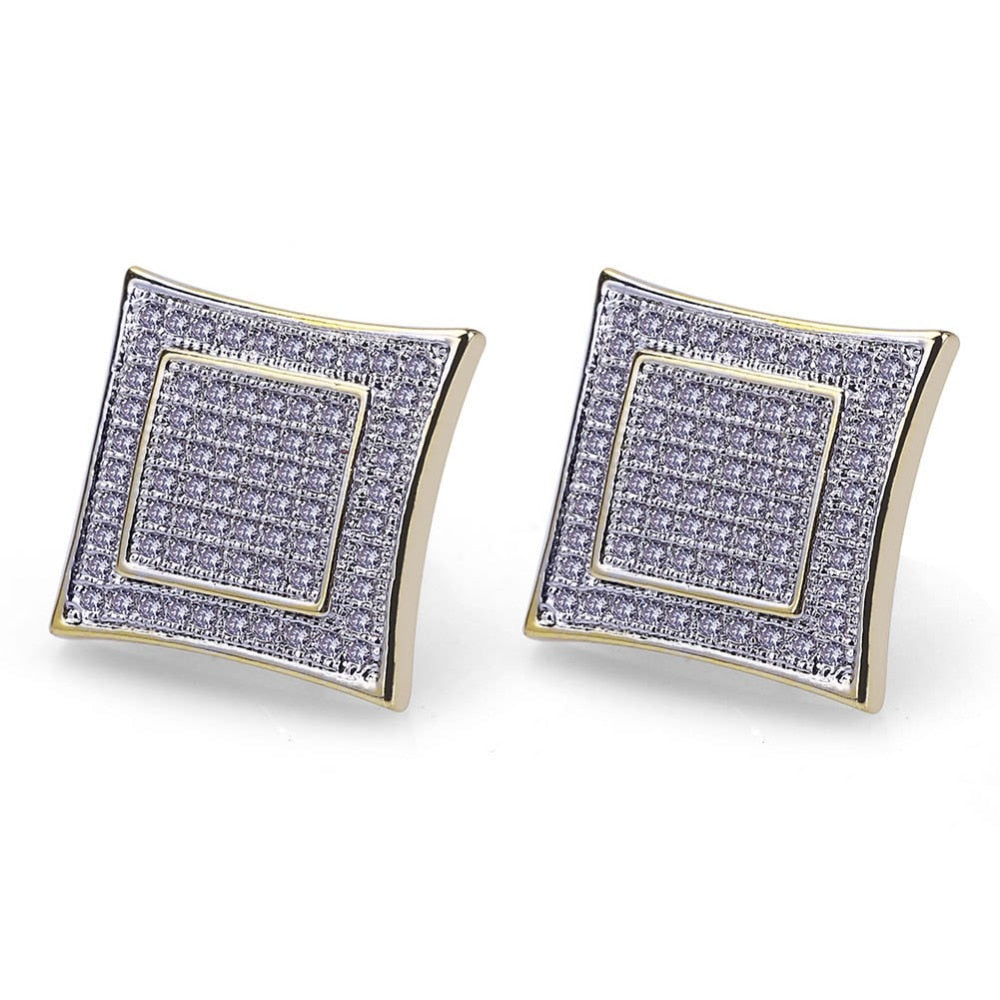 15mm Iced Out dual Earring - RIGHTOUTFIT