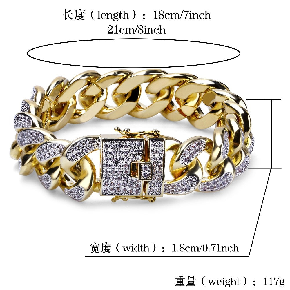 18MM Cuban Link Bracelets - RIGHTOUTFIT