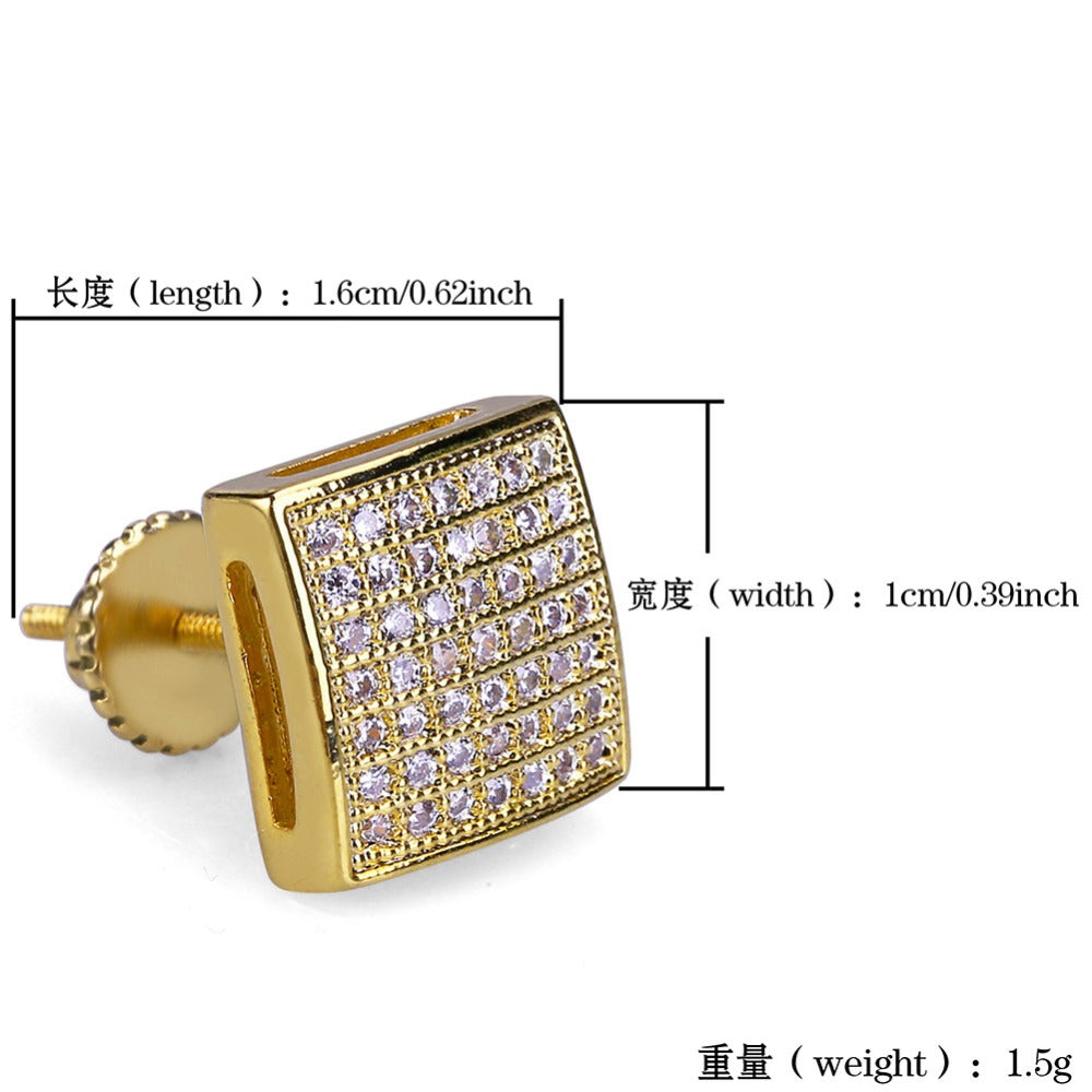 Square iced out Earring - RIGHTOUTFIT
