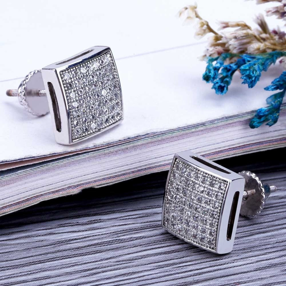 Square iced out Earring - RIGHTOUTFIT