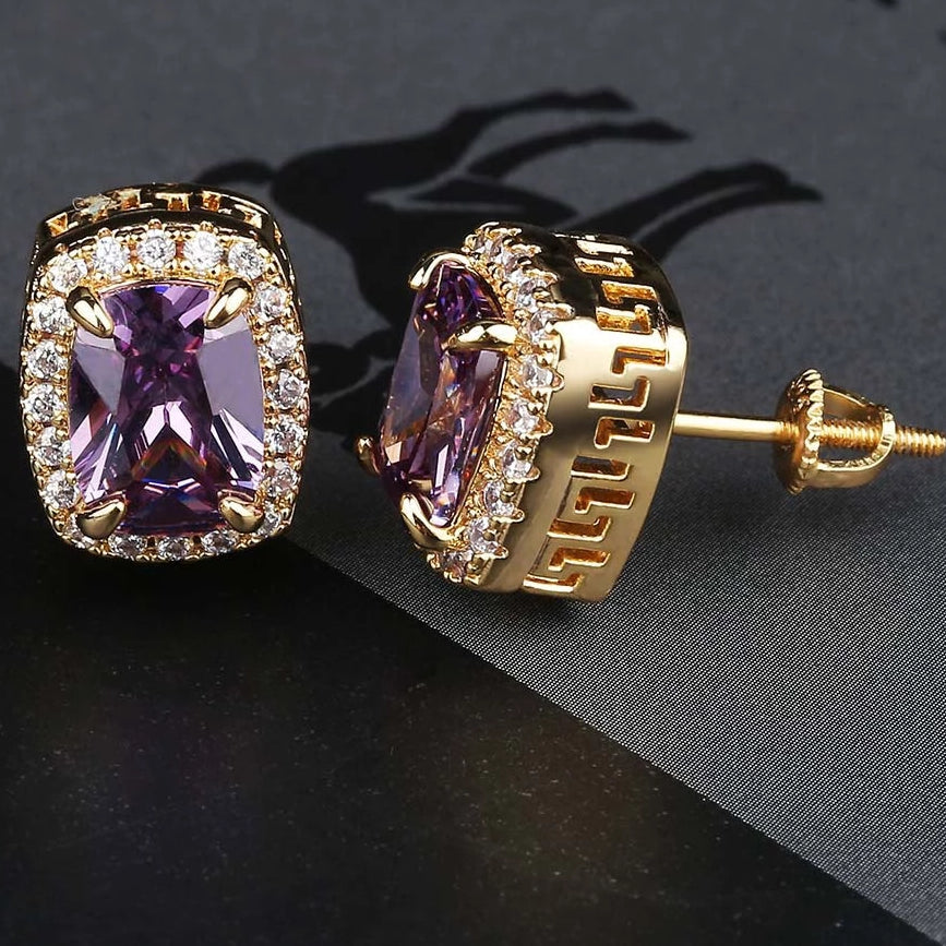 Iced Out Micro Square Earrings - RIGHTOUTFIT