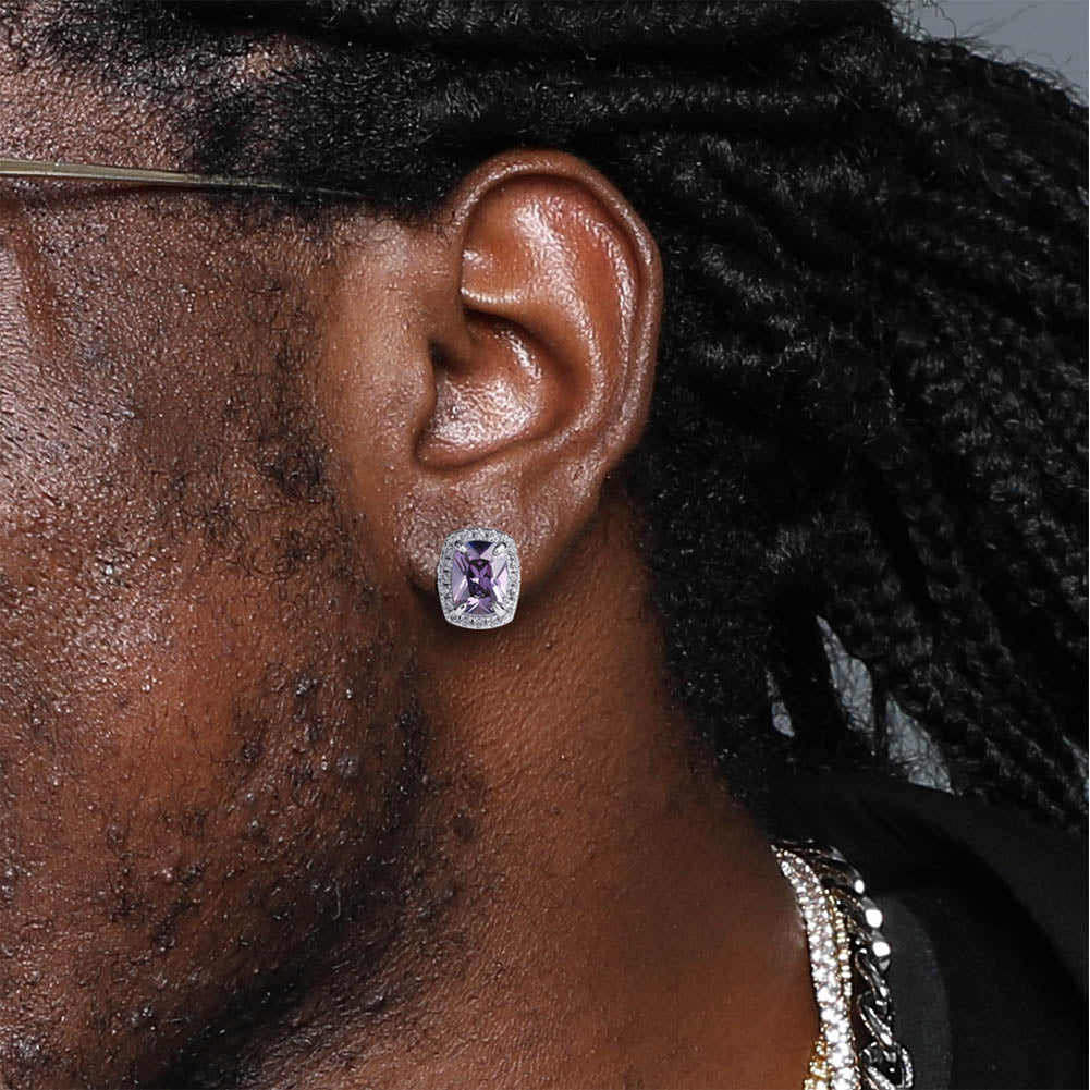 Iced Out Micro Square Earrings - RIGHTOUTFIT