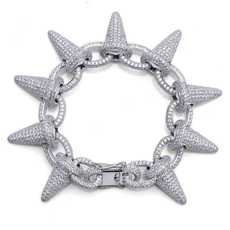 Spikes Rivet Mens Rivet Charm Bracelets - RIGHTOUTFIT