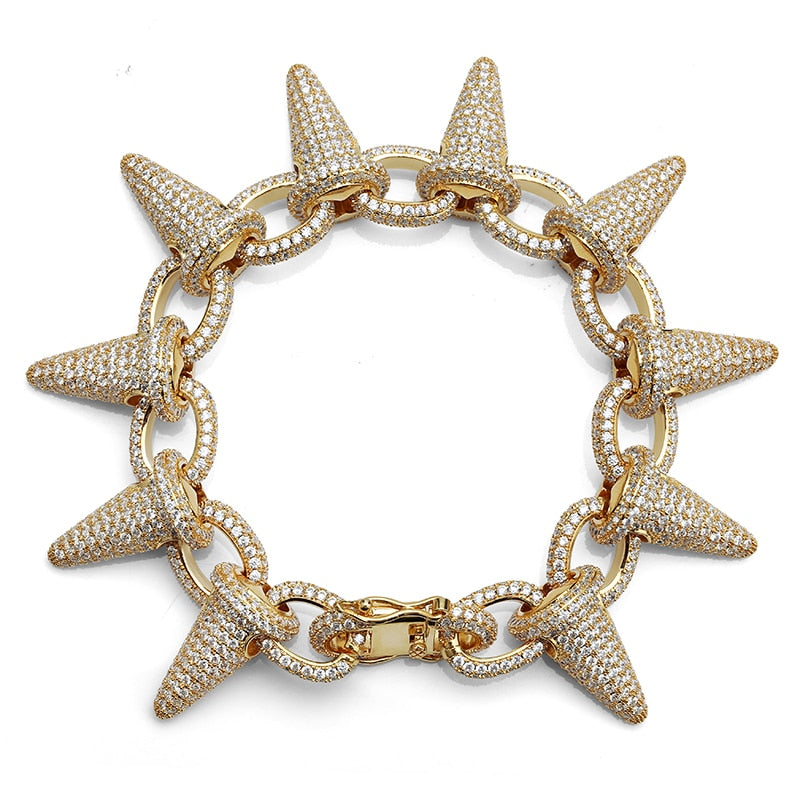 Spikes Rivet Mens Rivet Charm Bracelets - RIGHTOUTFIT