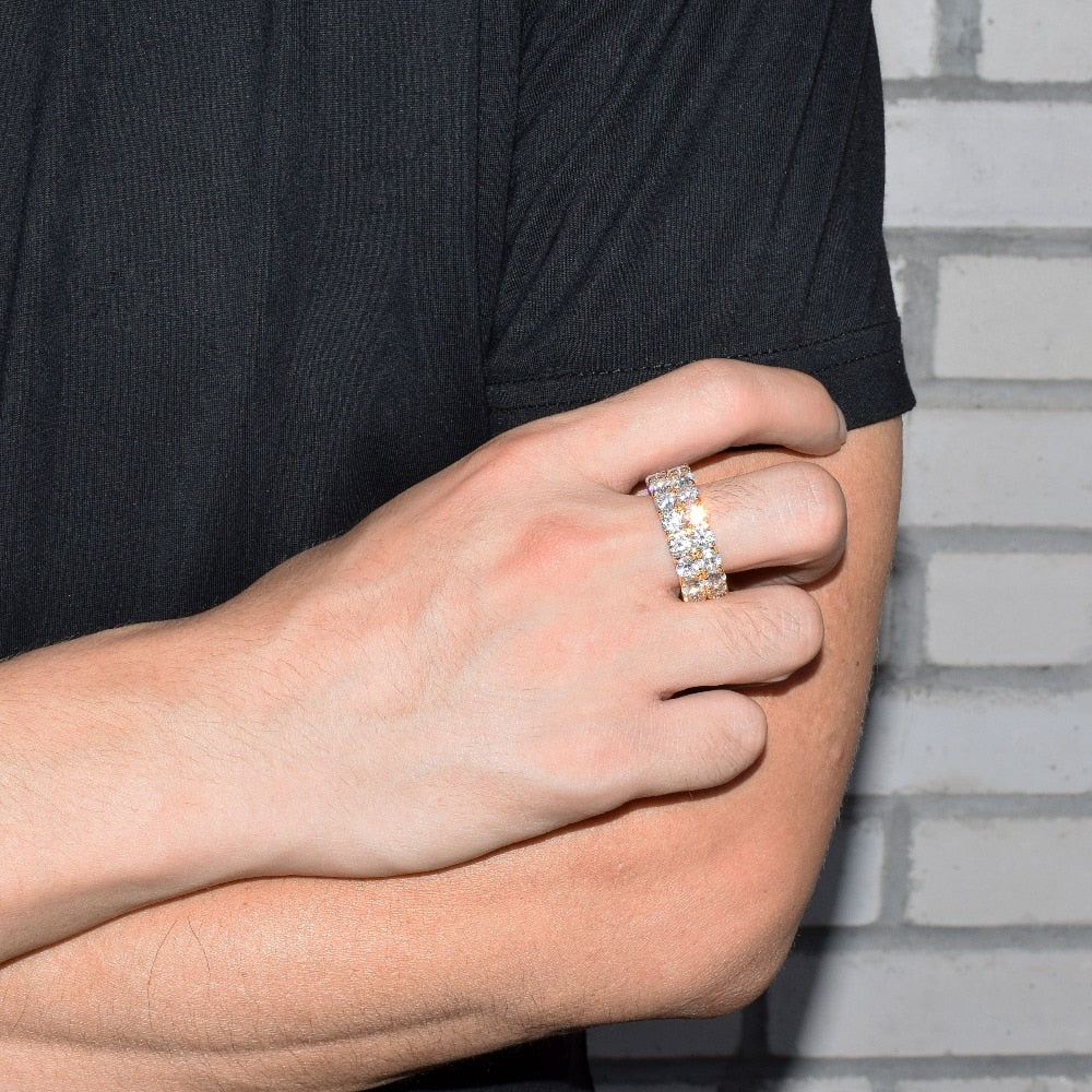 Two Row Solitaire Ring - RIGHTOUTFIT