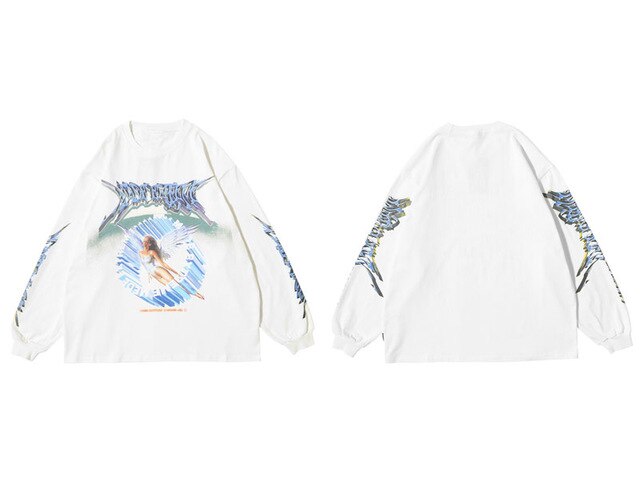 Angel Print Long Sleeve Tees