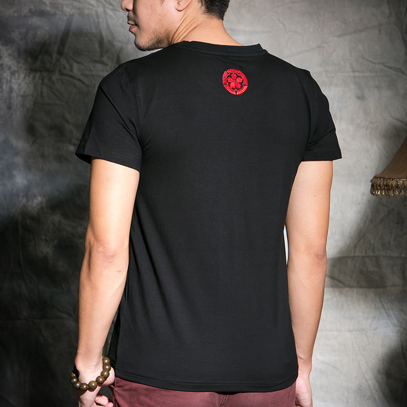 Cotton Embroidery Dragon t-shirt - RIGHTOUTFIT