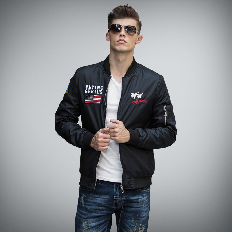 Ma1 Bomber Jacket Plane Embroidery - RIGHTOUTFIT