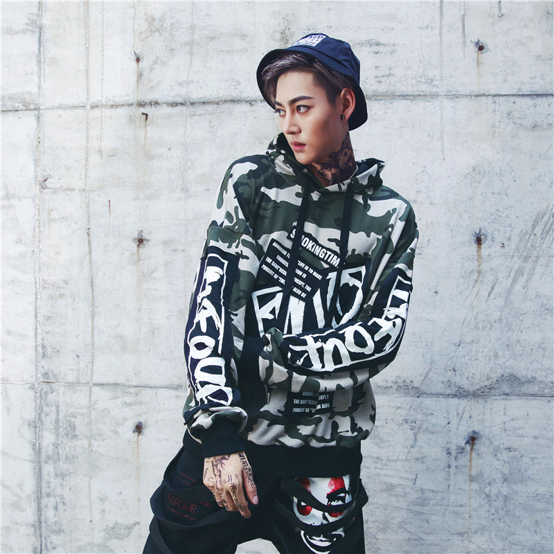 Applique oversized Pullover Hoodies - RIGHTOUTFIT