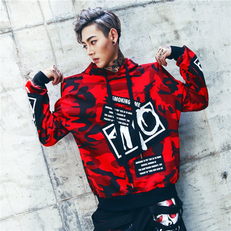 Applique oversized Pullover Hoodies - RIGHTOUTFIT