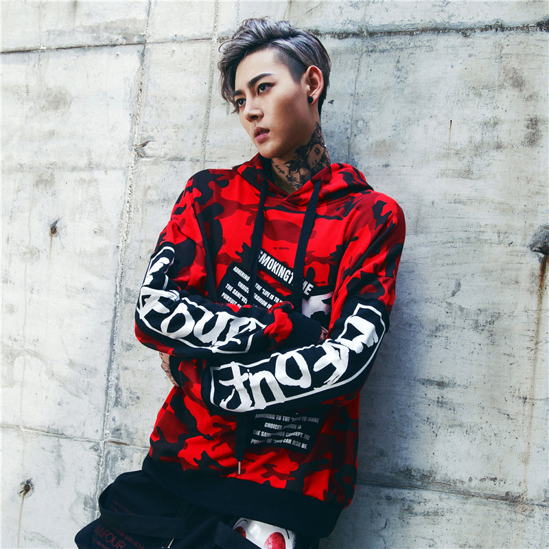 Applique oversized Pullover Hoodies - RIGHTOUTFIT